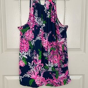 Lilly Pulitzer Pink and Green Relaxed Tank Top